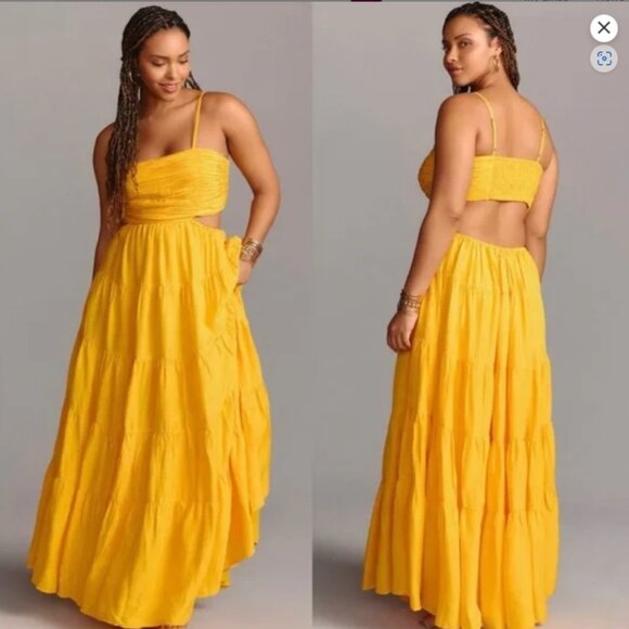 Let Me Be Dresses & Skirts - Anthropologie Let Me Be Mango Cutout Tiered Dress Size 2x NWOT
